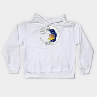 The Great Wave Surfin Shib Kids Hoodie